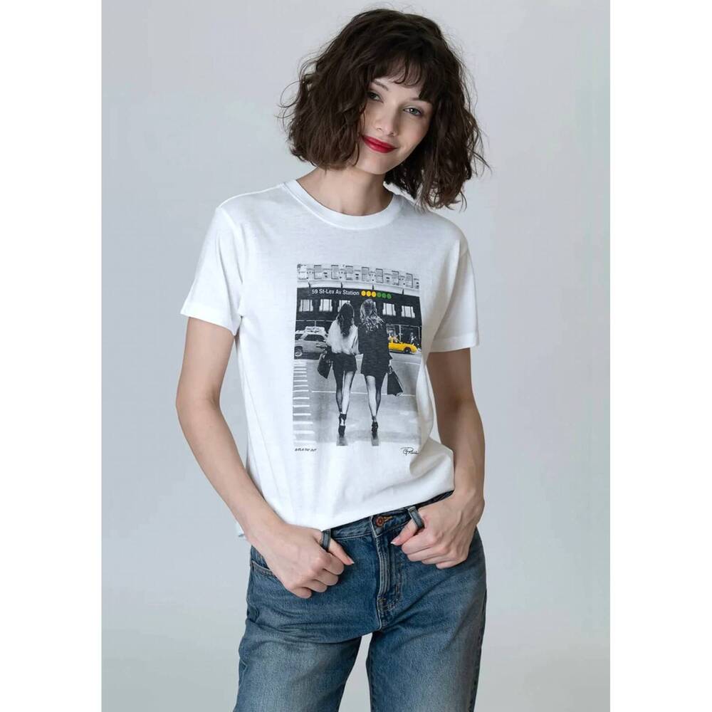 NEW CPRESS STUDIO girls' day out mushie tee in worn white highlight